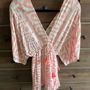 Bohemian Pink and coral Women's dress/coverup